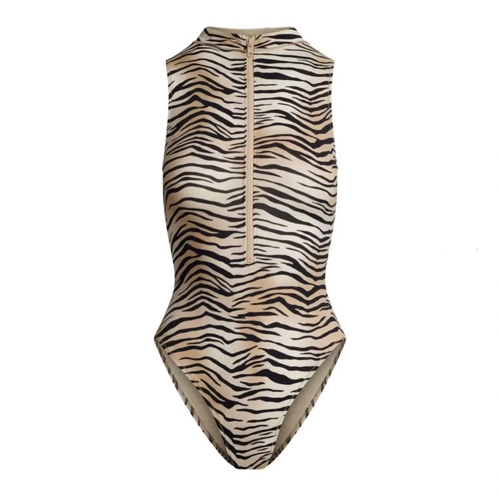 SKIMS Signature Swim Zip Front Sleeveless One Piece